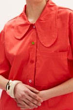 Load image into Gallery viewer, The Flower Collar Shirt - Coral
