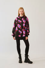 Load image into Gallery viewer, The Oversized Sweatshirt - Black Leopard
