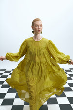 Load image into Gallery viewer, The Sheer Voluminous Dress – Lime
