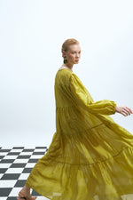 Load image into Gallery viewer, The Sheer Voluminous Dress – Lime
