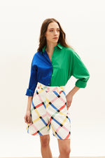 Load image into Gallery viewer, The Color-Block Shirt - Blue &amp; Green
