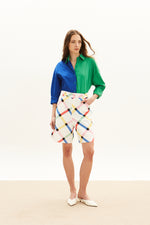 Load image into Gallery viewer, The Color-Block Shirt - Blue &amp; Green
