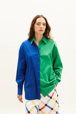 Load image into Gallery viewer, The Color-Block Shirt - Blue &amp; Green
