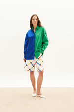 Load image into Gallery viewer, The Color-Block Shirt - Blue &amp; Green
