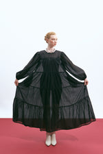 Load image into Gallery viewer, The Sheer Voluminous Dress – Black
