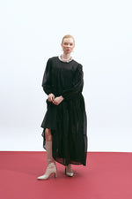 Load image into Gallery viewer, The Sheer Voluminous Dress – Black
