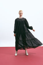 Load image into Gallery viewer, The Sheer Voluminous Dress – Black

