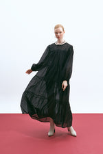 Load image into Gallery viewer, The Sheer Voluminous Dress – Black
