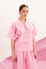 Load image into Gallery viewer, The Flower Collar Shirt - Candy Pink
