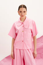 Load image into Gallery viewer, The Flower Collar Shirt - Candy Pink
