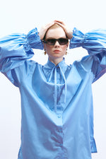 Load image into Gallery viewer, The Volume Sleeve Shirt – Sky Blue
