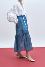 Load image into Gallery viewer, The Sheer Asymmetric Skirt – Cerulean
