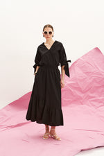 Load image into Gallery viewer, The Asymmetric Ruffle Skirt - Black
