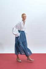 Load image into Gallery viewer, The Sheer Asymmetric Skirt – Cerulean
