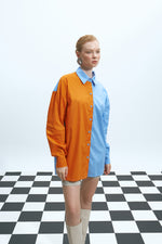 Load image into Gallery viewer, The Two-Tone Shirt – Sky Blue / Orange
