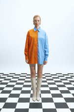Load image into Gallery viewer, The Two-Tone Shirt – Sky Blue / Orange
