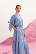 Load image into Gallery viewer, The Bow Sleeve Top - Gingham Blue
