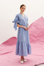 Load image into Gallery viewer, The Bow Sleeve Top - Gingham Blue
