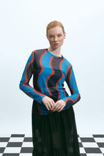 Load image into Gallery viewer, The Mesh Top – Vague Bleu
