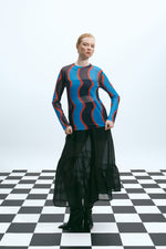 Load image into Gallery viewer, The Mesh Top – Vague Bleu
