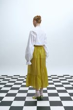 Load image into Gallery viewer, The Sheer Asymmetric Skirt – Lime
