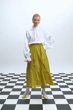 Load image into Gallery viewer, The Sheer Asymmetric Skirt – Lime
