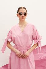 Load image into Gallery viewer, The Bow Sleeve Top - Gingham Pink
