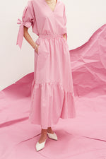 Load image into Gallery viewer, The Asymmetric Ruffle Skirt - Gingham Pink

