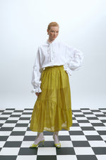 Load image into Gallery viewer, The Sheer Asymmetric Skirt – Lime
