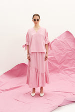 Load image into Gallery viewer, The Bow Sleeve Top - Gingham Pink
