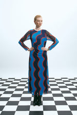 Load image into Gallery viewer, The Mesh Dress – Vague Bleu
