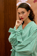 Load image into Gallery viewer, The Bow Top - Gingham Green
