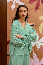 Load image into Gallery viewer, The Bow Top - Gingham Green
