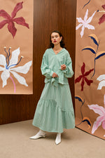 Load image into Gallery viewer, The Bow Top - Gingham Green
