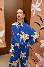 Load image into Gallery viewer, The Draped Blouse - Hana blue
