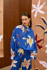 Load image into Gallery viewer, The Draped Blouse - Hana blue
