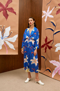 The Kimono Dress - Hana blue
