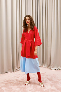 The Long V Dress - Red