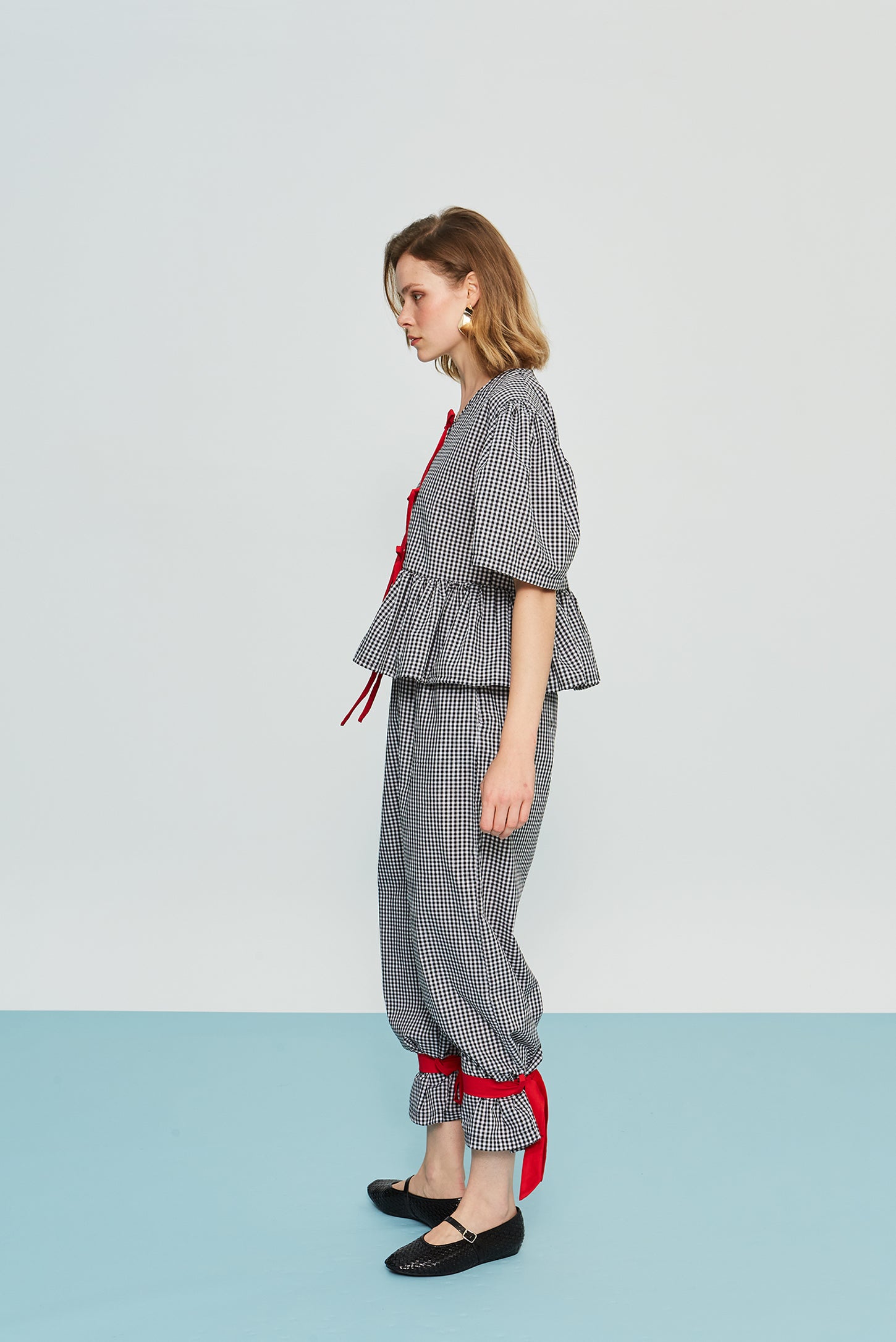 The Top - Gingham Black
