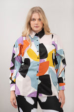 Load image into Gallery viewer, Shirt w ruffled sleeves - Kukka (purple) | Shirts &amp; Tops | The Norm
